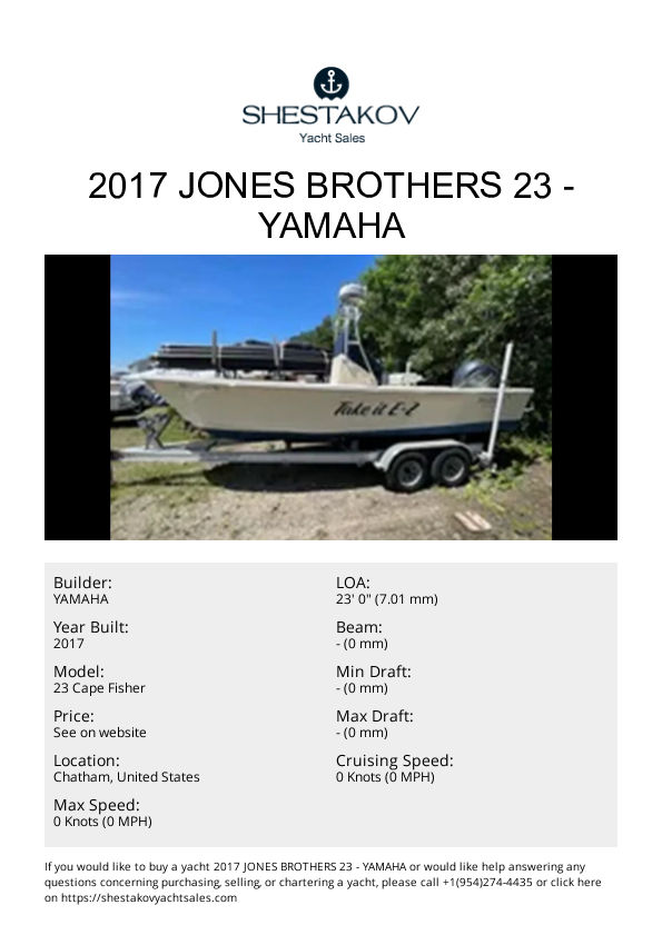 2017 Jones Brothers 23 - 23 Cape Fisher - 2017
