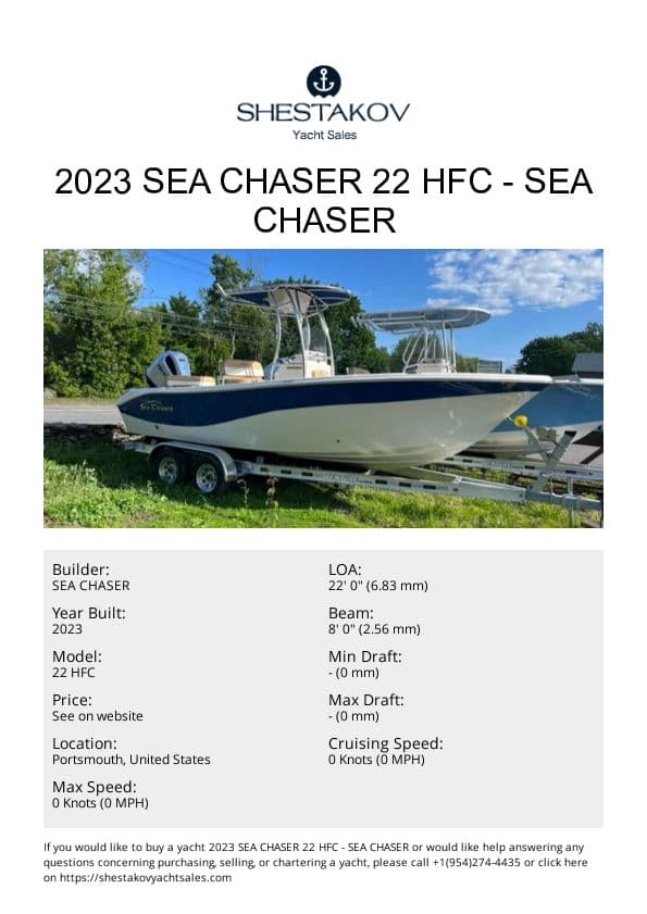 2023 Sea Chaser 22 HFC - 22 HFC - 2023