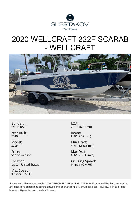 2020 Wellcraft 222F Scarab - 222F - 2020