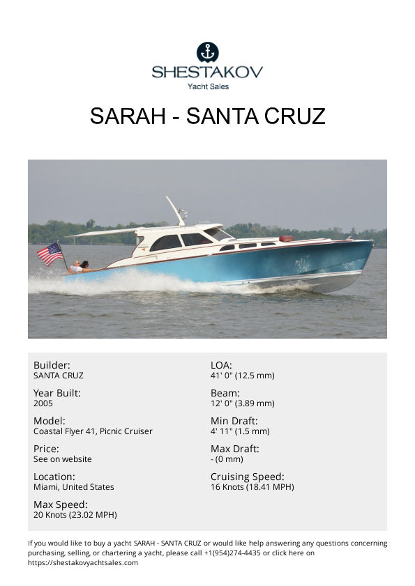 SARAH - Coastal Flyer 41, Picnic Cruiser - 2006