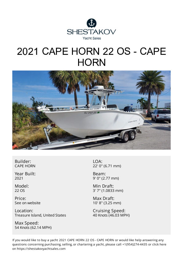 2021 Cape Horn 22 OS - 22 OS - 2021