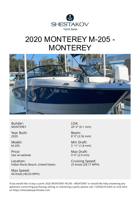 2020 Monterey M-205 - M-205 - 2020