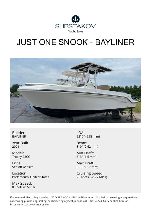 just one snook - Trophy 22CC - 2021