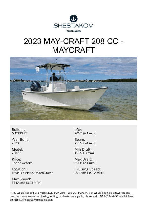 2023 May-Craft 208 CC - 208 CC - 2023