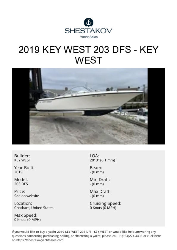 2019 Key West 203 DFS - 203 DFS - 2019