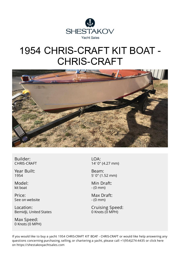 1954 Chris-Craft kit boat - kit boat - 1954