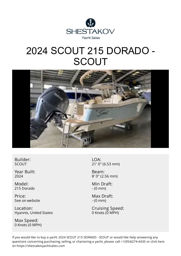 2024 Scout 215 Dorado - 215 Dorado - 2024