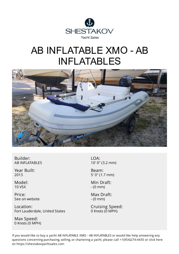 AB Inflatable XMO - 10 VSX - 2014