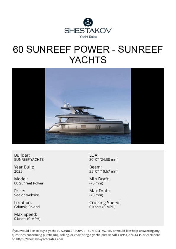 60 Sunreef Power - 60 Sunreef Power - 2025