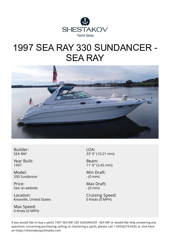1997 Sea Ray 330 Sundancer - 330 Sundancer - 1997