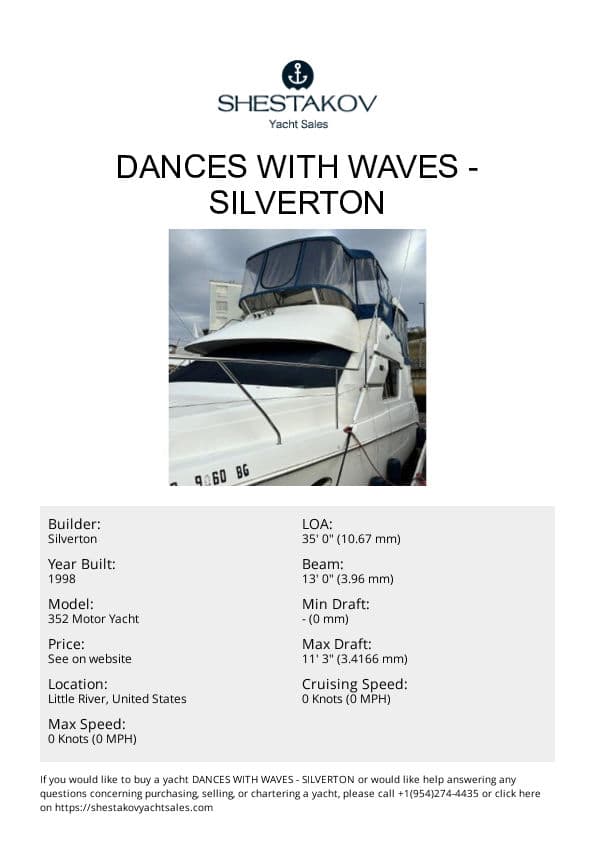 Dances with Waves - 352 Motor Yacht - 1998
