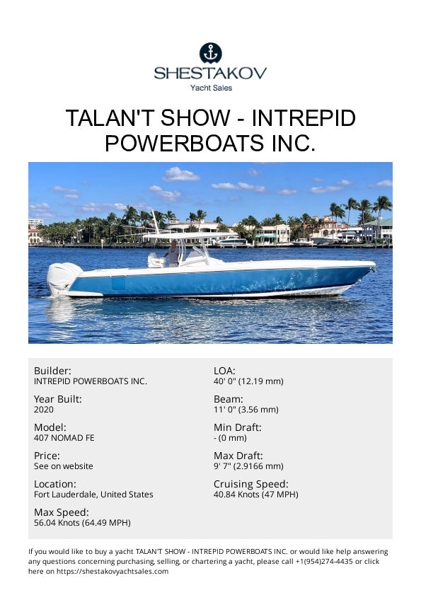 TALAN'T SHOW - 407 NOMAD FE - 2021