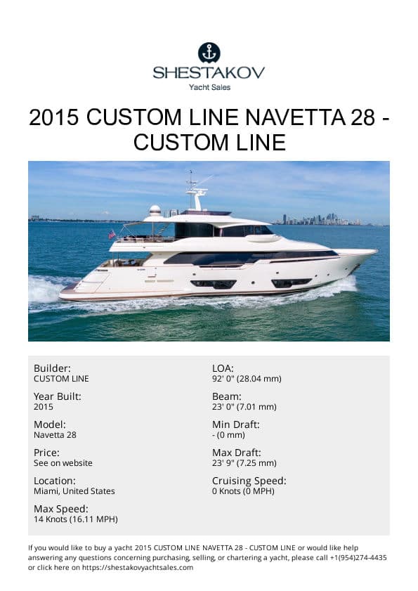 2015 Custom Line Navetta 28 - Navetta 28 - 2015