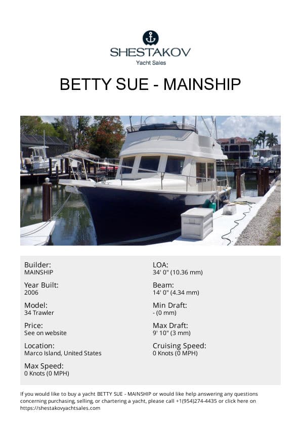 Betty Sue - 34 Trawler - 2006