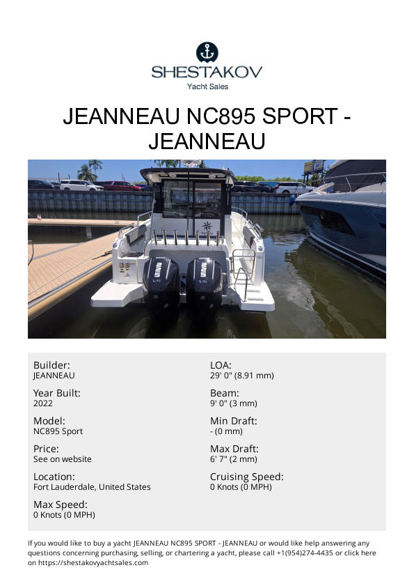 Jeanneau NC895 Sport - NC895 Sport - 2023