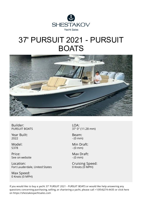 37' Pursuit 2021 - S378 - 2022