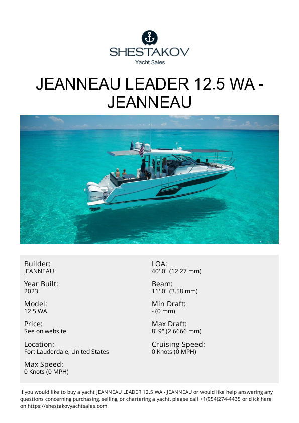 Jeanneau Leader 12.5 WA - 12.5 WA - 2024