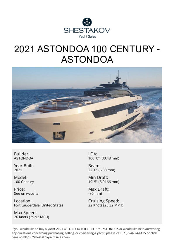 2021 Astondoa 100 Century - 100 Century - 2021