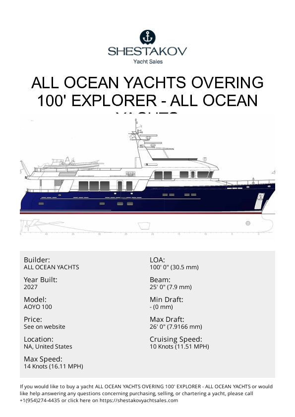 All Ocean Yachts Overing 100' Explorer - AOYO 100 - 2027