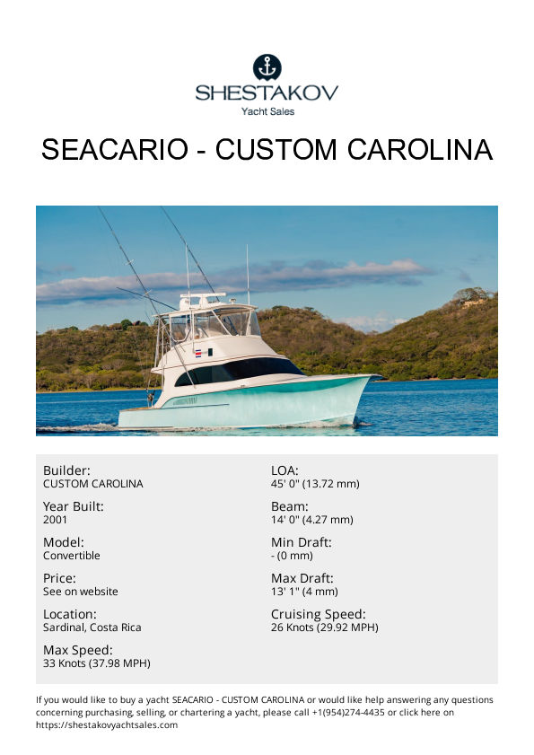 SEACARIO - Convertible - 2001