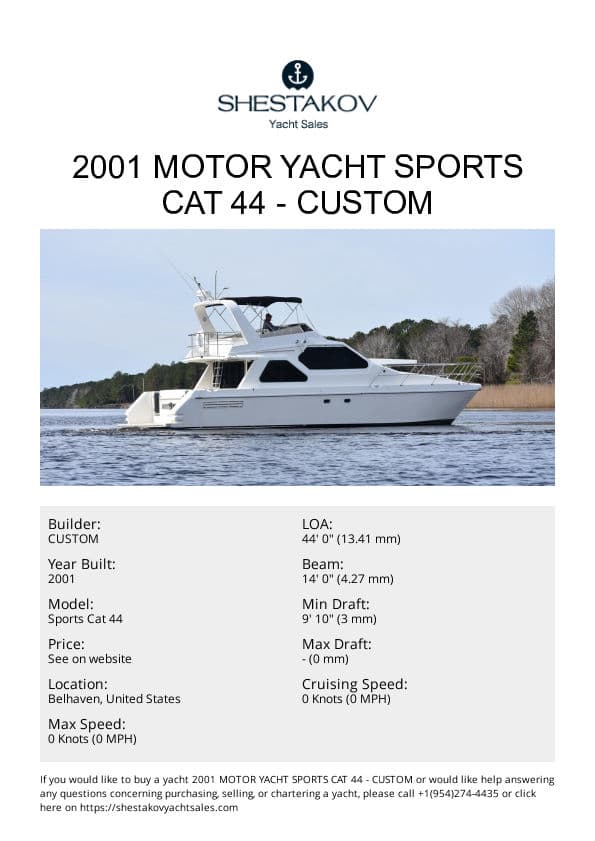 2001 Motor Yacht Sports Cat 44 - Sports Cat 44 - 2001