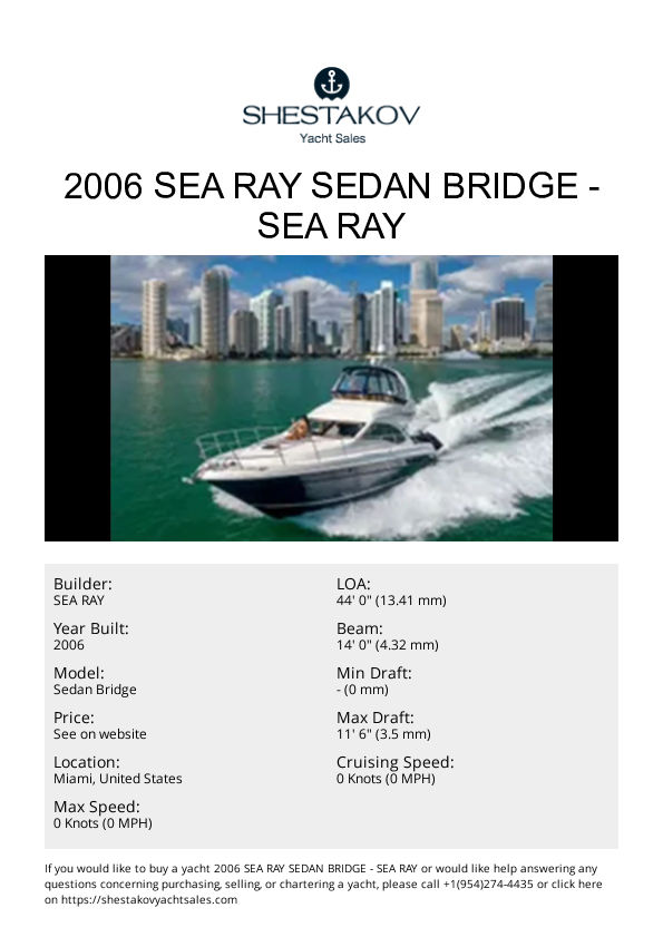 2006 Sea Ray Sedan Bridge - Sedan Bridge - 2006