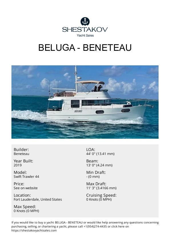 Beluga - Swift Trawler 44 - 2019