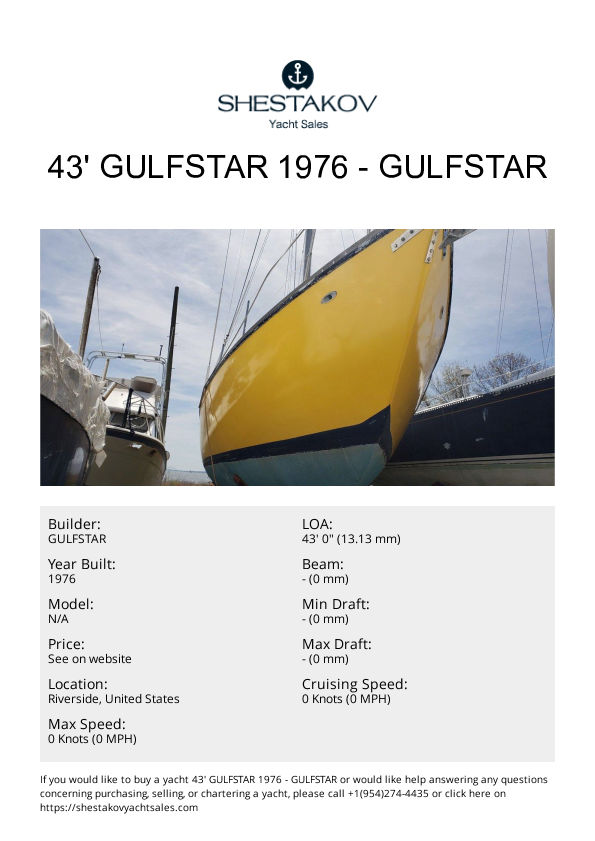 43' GULFSTAR 1976 - undefined - 1976