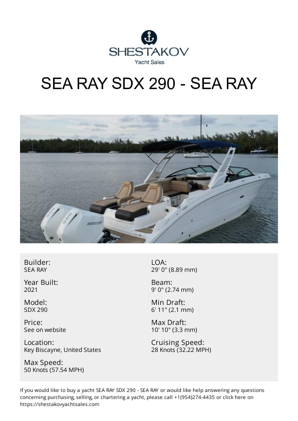 SEA RAY SDX 290 - SDX 290 - 2021