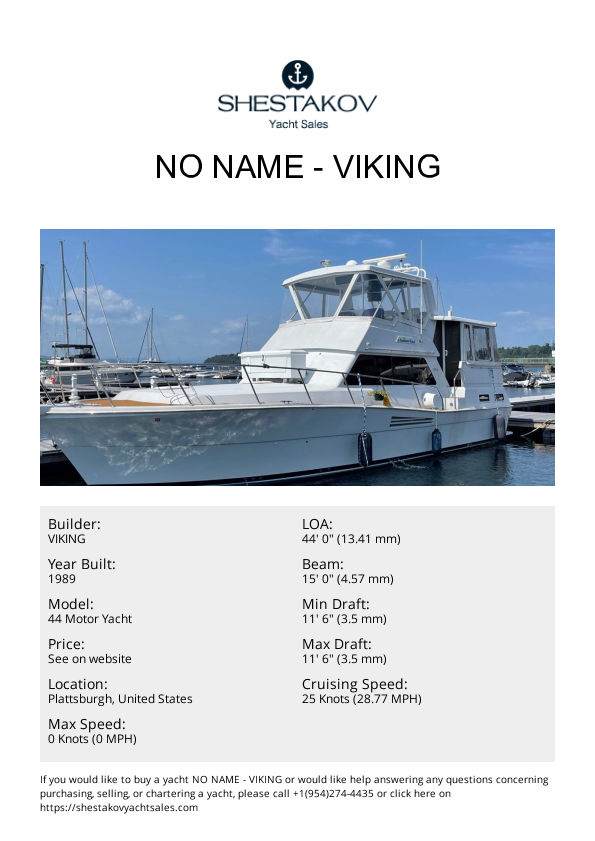 No Name - 44 Motor Yacht - 1989