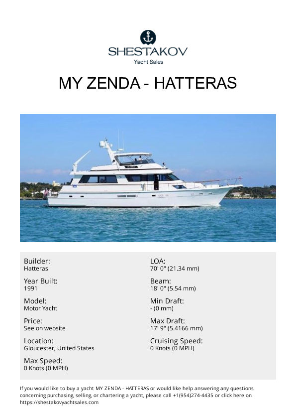 My Zenda - Motor Yacht - 1991