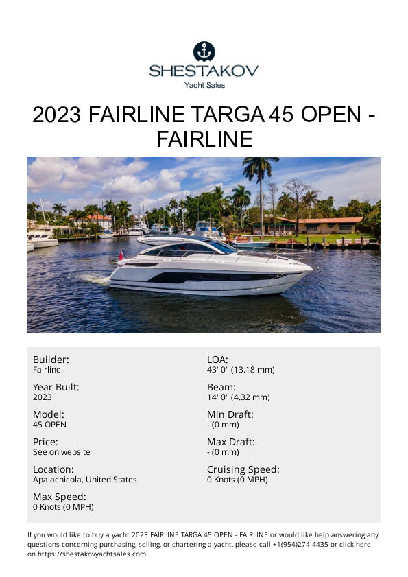 2023 Fairline Targa 45 Open - 45 OPEN - 2023