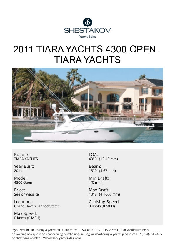 2011 Tiara Yachts 4300 Open - 4300 Open - 2011