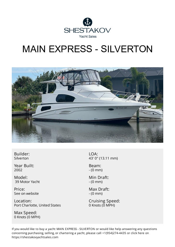 MAIN EXPRESS -  39 Motor Yacht - 2002