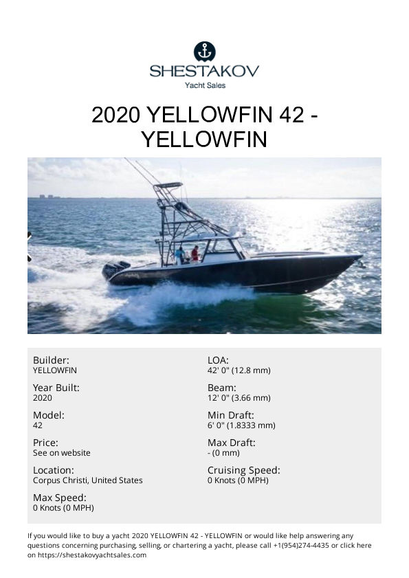 2020 Yellowfin 42 - 42 - 2020