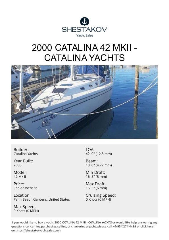 2000 Catalina 42 MkII - 42 Mk II - 2000