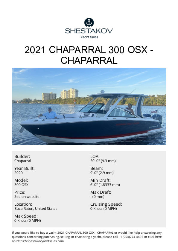 2021 Chaparral 300 OSX - 300 OSX - 2021