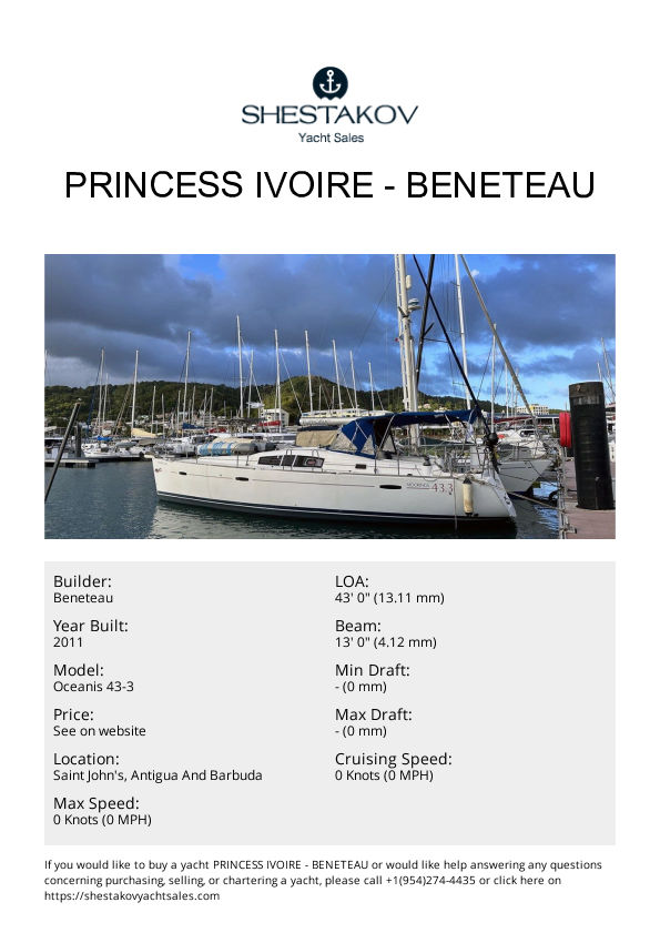 Princess Ivoire - Oceanis 43-3 - 2011