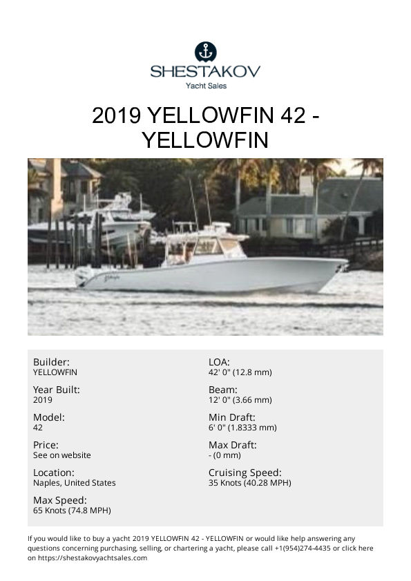 2019 Yellowfin 42 - 42 - 2019