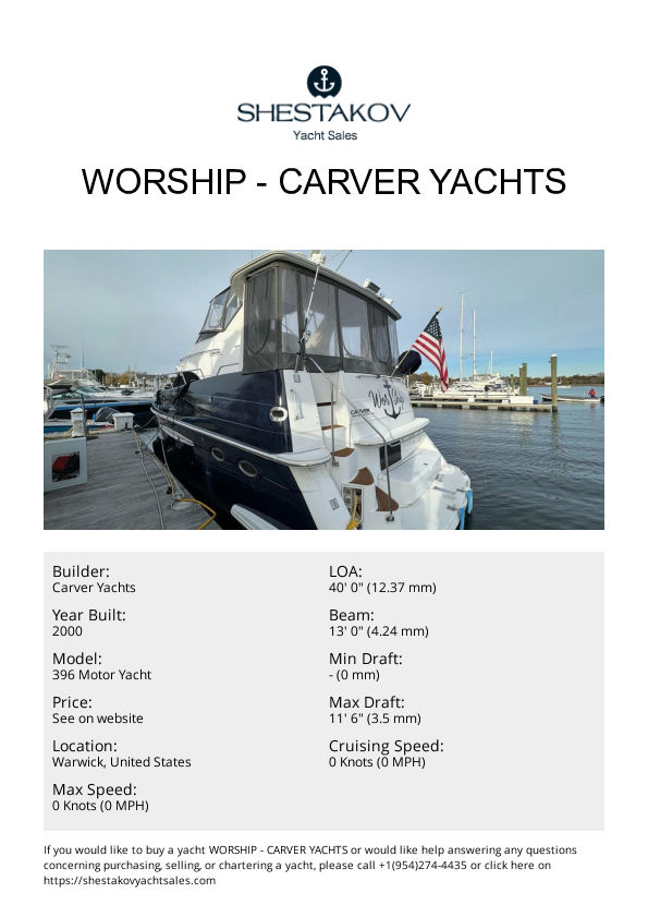 Worship - 396 Motor Yacht - 2000