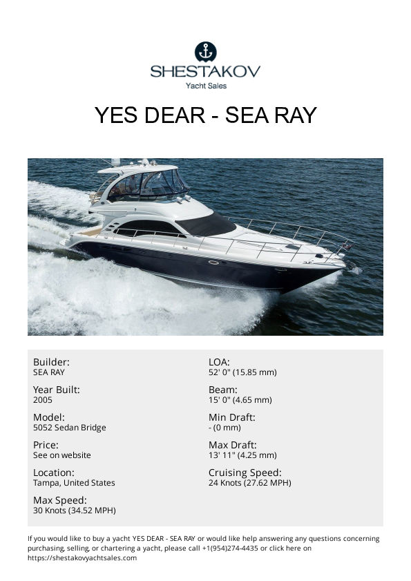 YES DEAR - 5052 Sedan Bridge - 2005