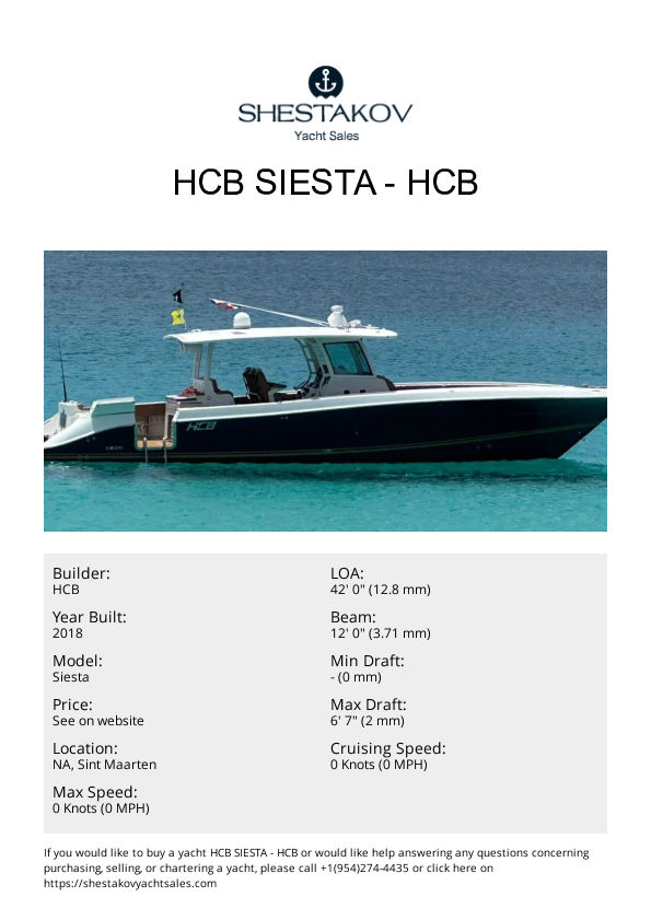 HCB Siesta - Siesta - 2018