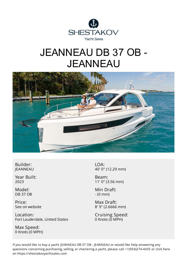 Jeanneau DB 37 OB - DB 37 OB - 2024