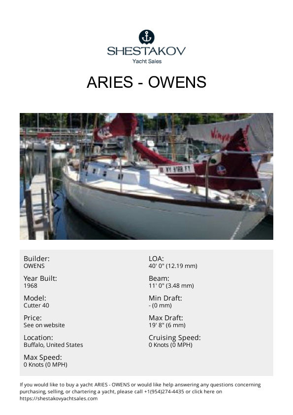 Aries - Cutter 40 - 1968
