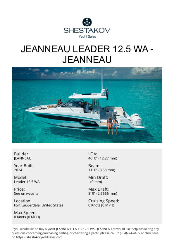 Jeanneau Leader 12.5 WA - Leader 12.5 WA - 2025