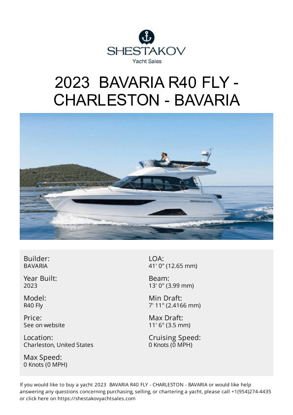 2023  Bavaria R40 Fly - Charleston - R40 Fly - 2023