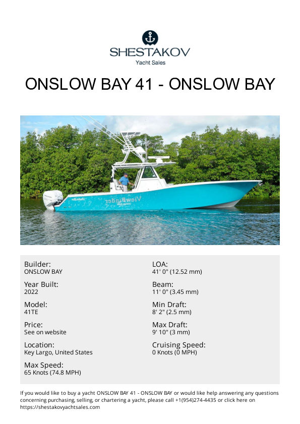 Onslow Bay 41 - 41TE - 2022