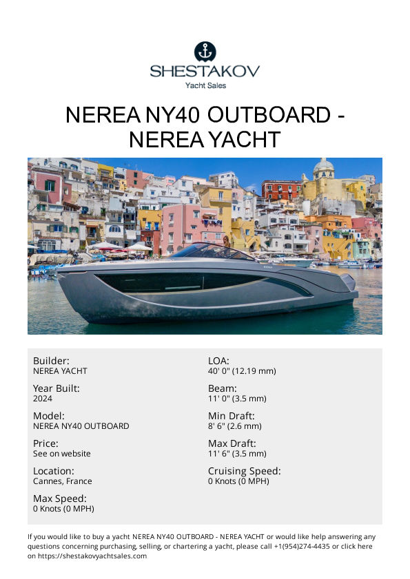 NEREA NY40 OUTBOARD - NEREA NY40 OUTBOARD - 2024