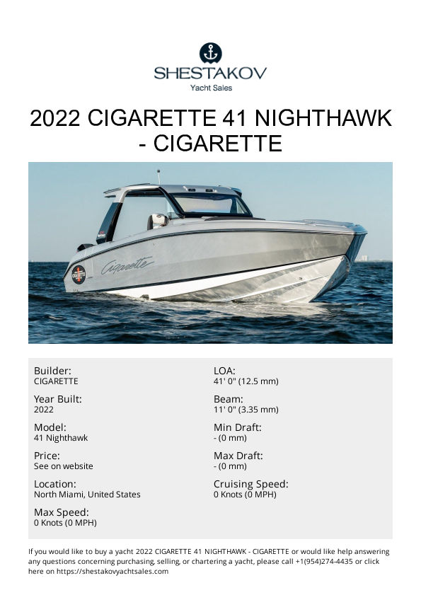 2022 Cigarette 41 Nighthawk - 41 Nighthawk - 2022