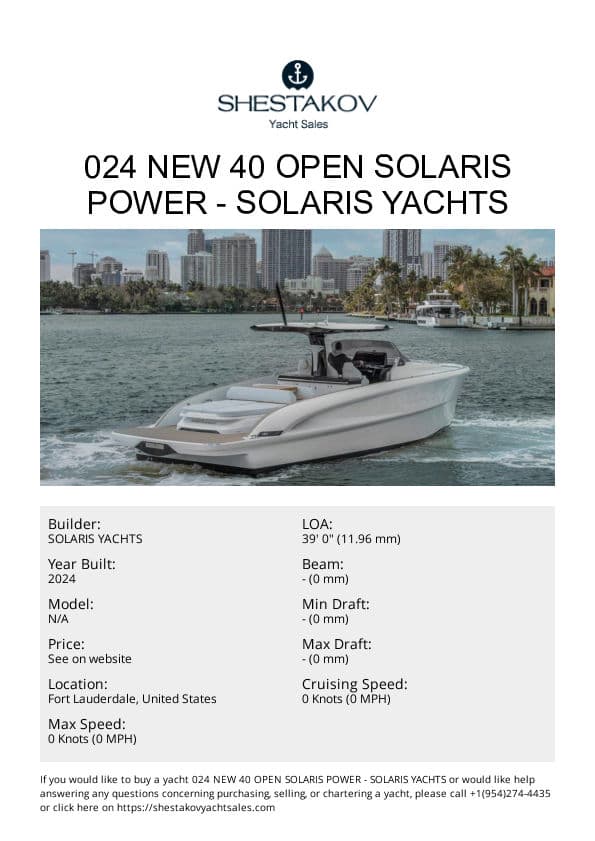 024 NEW 40 OPEN SOLARIS POWER - undefined - 2024